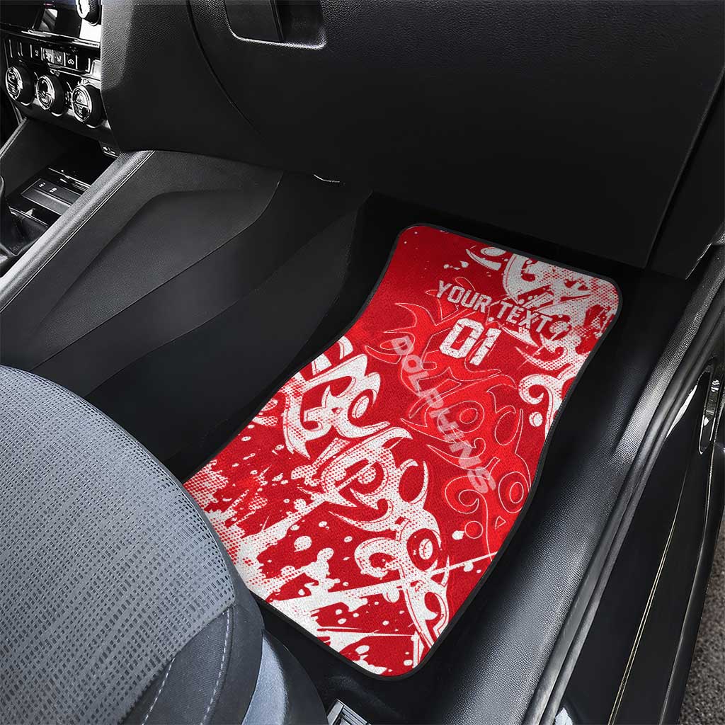 Personalized Dolphins Rugby Car Mats Urban Street Graffiti Style - Distressed Splatter Elements