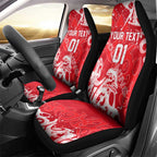 Personalized Dolphins Rugby Car Seat Cover Urban Street Graffiti Style - Distressed Splatter Elements