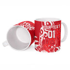 Personalized Dolphins Rugby Ceramic Mug Urban Street Graffiti Style - Distressed Splatter Elements