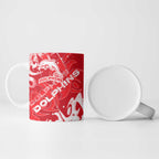Personalized Dolphins Rugby Ceramic Mug Urban Street Graffiti Style - Distressed Splatter Elements