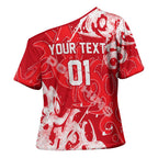 Personalized Dolphins Rugby Cross Shoulder Shirt Urban Street Graffiti Style - Distressed Splatter Elements
