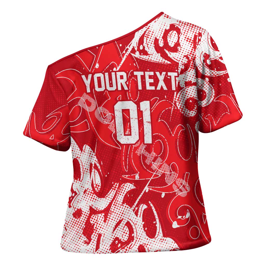 Personalized Dolphins Rugby Cross Shoulder Shirt Urban Street Graffiti Style - Distressed Splatter Elements