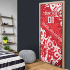 Personalized Dolphins Rugby Door Cover Urban Street Graffiti Style - Distressed Splatter Elements