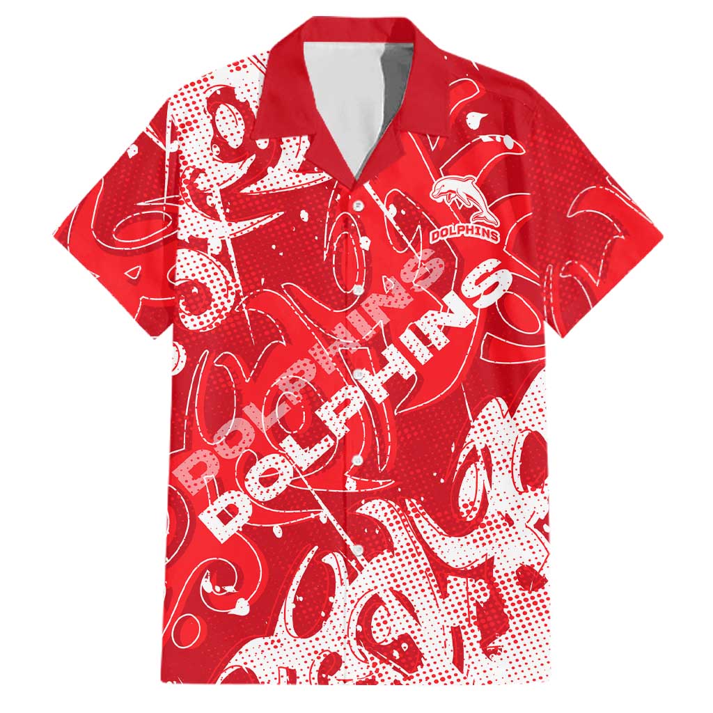 Personalized Dolphins Rugby Family Matching Mermaid Dress and Hawaiian Shirt Urban Street Graffiti Style - Distressed Splatter Elements