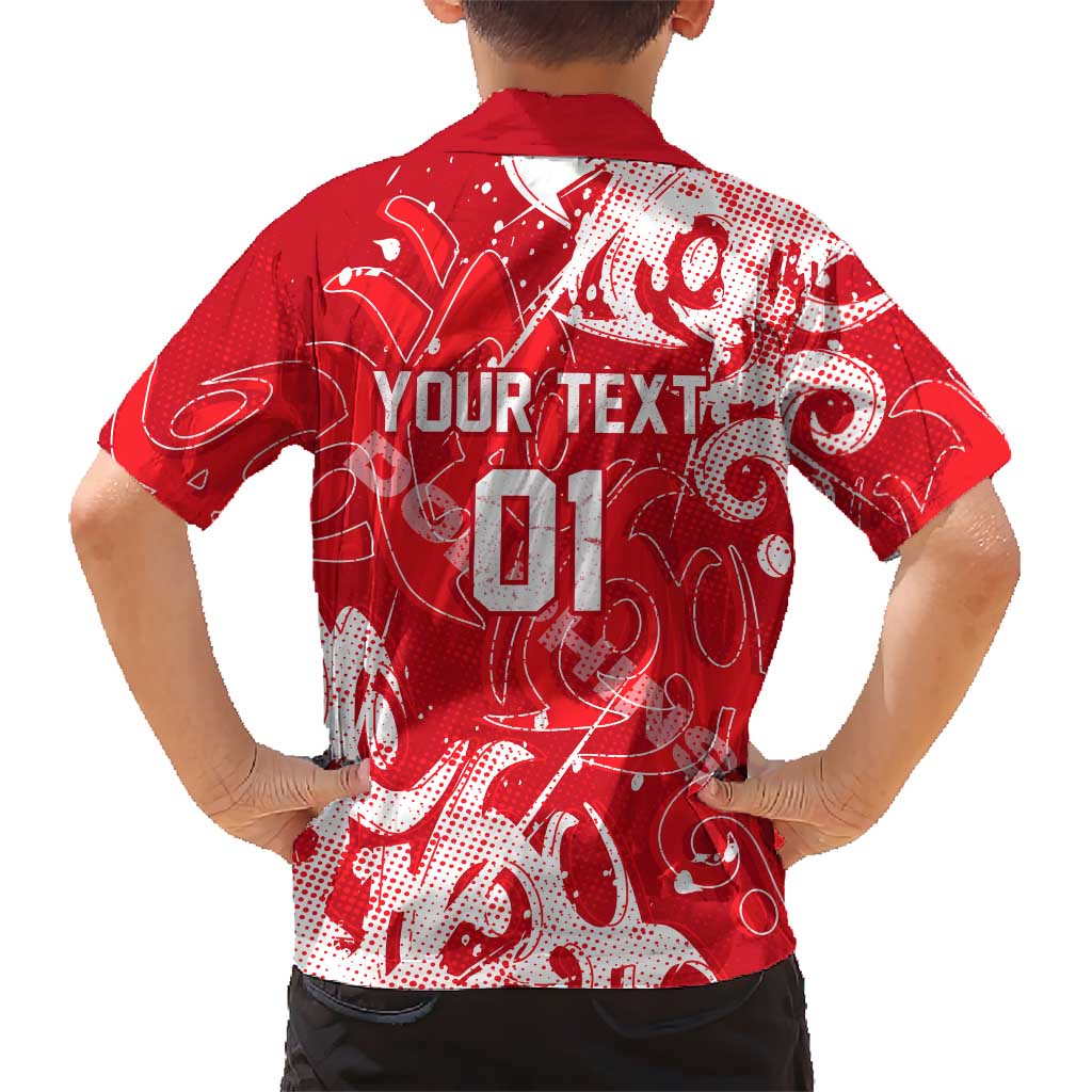 Personalized Dolphins Rugby Family Matching Off Shoulder Maxi Dress and Hawaiian Shirt Urban Street Graffiti Style - Distressed Splatter Elements