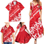 Personalized Dolphins Rugby Family Matching Summer Maxi Dress and Hawaiian Shirt Urban Street Graffiti Style - Distressed Splatter Elements