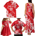 Personalized Dolphins Rugby Family Matching Tank Maxi Dress and Hawaiian Shirt Urban Street Graffiti Style - Distressed Splatter Elements