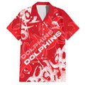 Personalized Dolphins Rugby Hawaiian Shirt Urban Street Graffiti Style - Distressed Splatter Elements