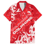 Personalized Dolphins Rugby Hawaiian Shirt Urban Street Graffiti Style - Distressed Splatter Elements