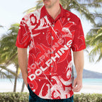 Personalized Dolphins Rugby Hawaiian Shirt Urban Street Graffiti Style - Distressed Splatter Elements