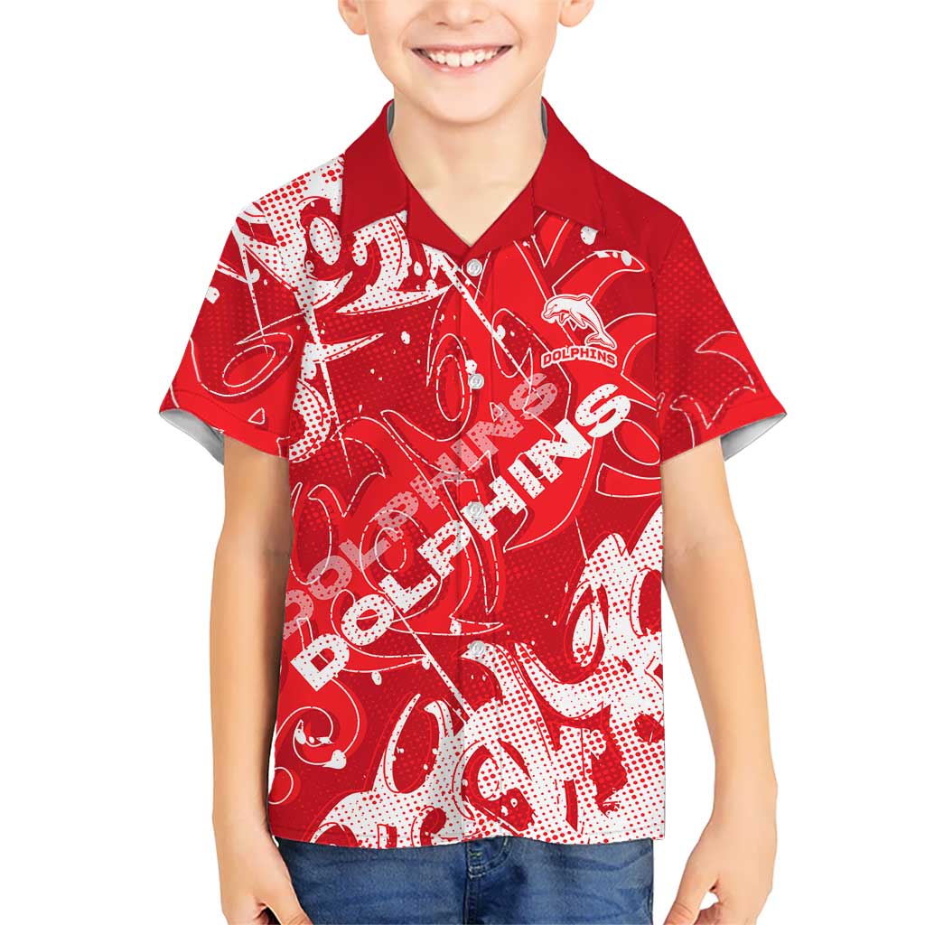 Personalized Dolphins Rugby Hawaiian Shirt Urban Street Graffiti Style - Distressed Splatter Elements