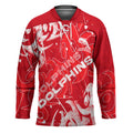 Personalized Dolphins Rugby Hockey Jersey Urban Street Graffiti Style - Distressed Splatter Elements