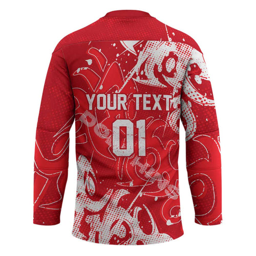 Personalized Dolphins Rugby Hockey Jersey Urban Street Graffiti Style - Distressed Splatter Elements