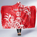 Personalized Dolphins Rugby Hooded Blanket Urban Street Graffiti Style - Distressed Splatter Elements
