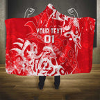 Personalized Dolphins Rugby Hooded Blanket Urban Street Graffiti Style - Distressed Splatter Elements