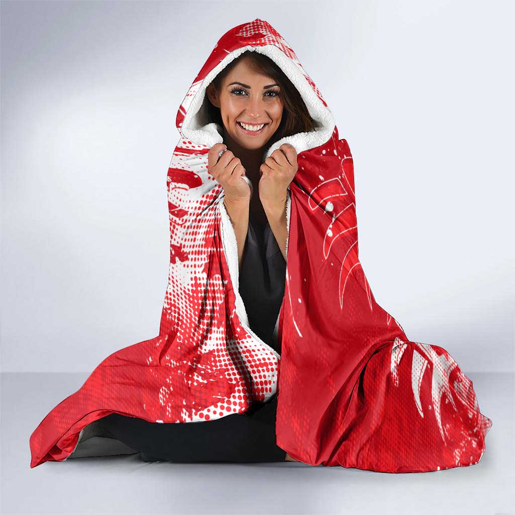 Personalized Dolphins Rugby Hooded Blanket Urban Street Graffiti Style - Distressed Splatter Elements