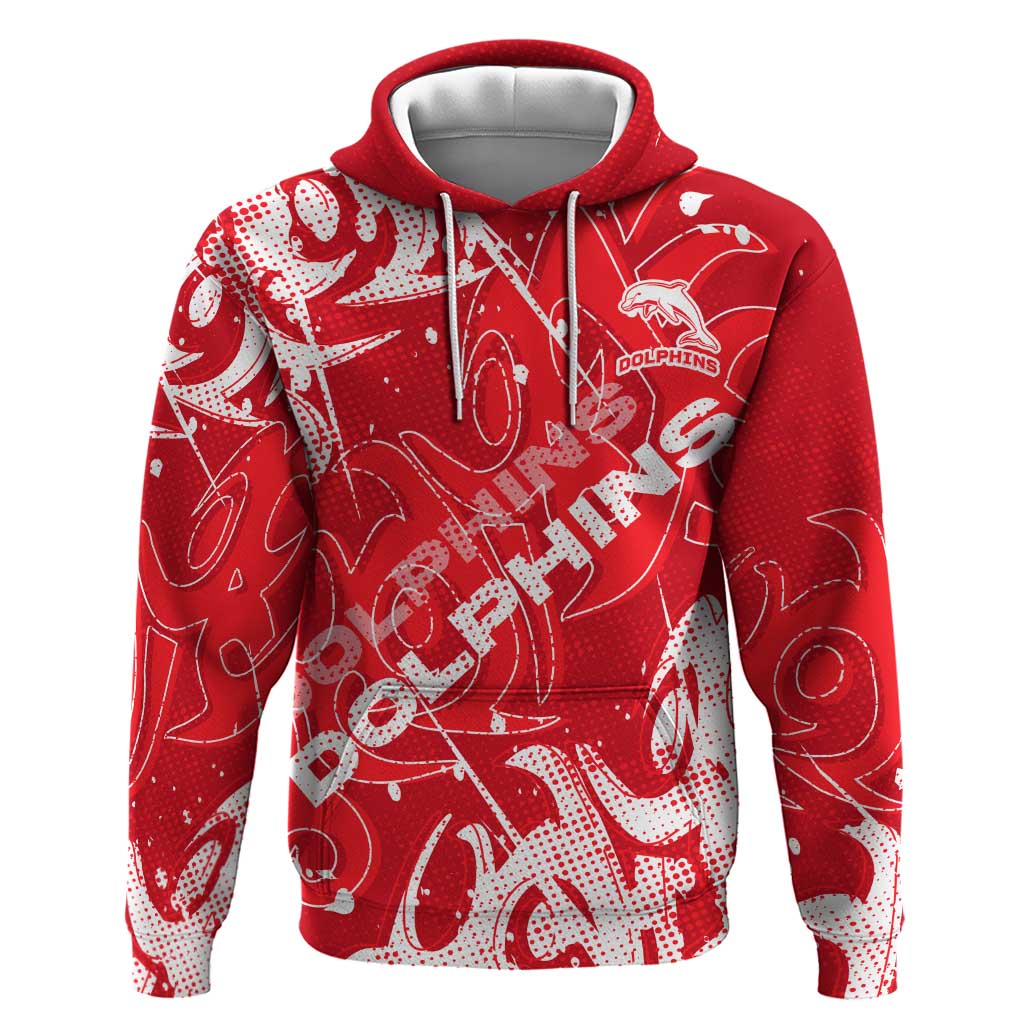 Personalized Dolphins Rugby Hoodie Urban Street Graffiti Style - Distressed Splatter Elements