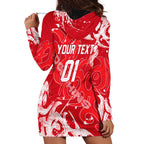 Personalized Dolphins Rugby Hoodie Dress Urban Street Graffiti Style - Distressed Splatter Elements