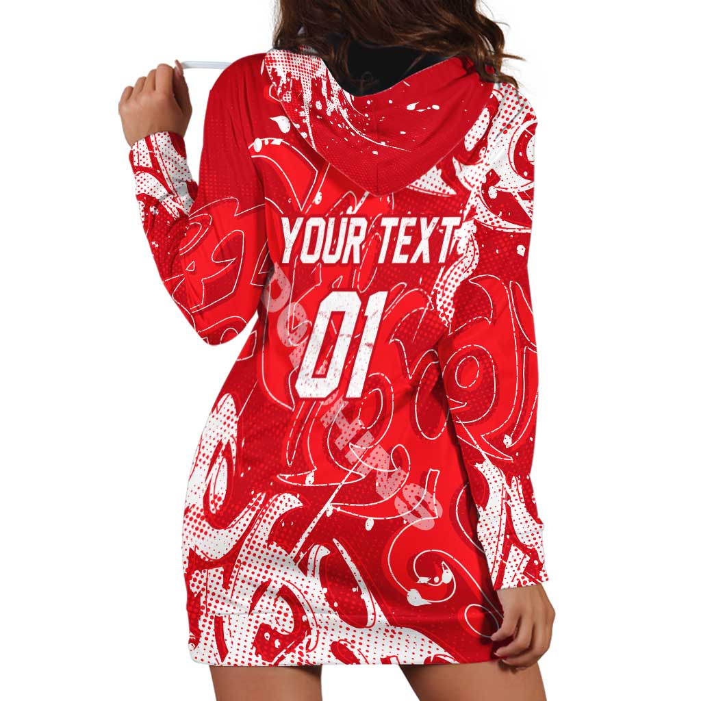 Personalized Dolphins Rugby Hoodie Dress Urban Street Graffiti Style - Distressed Splatter Elements