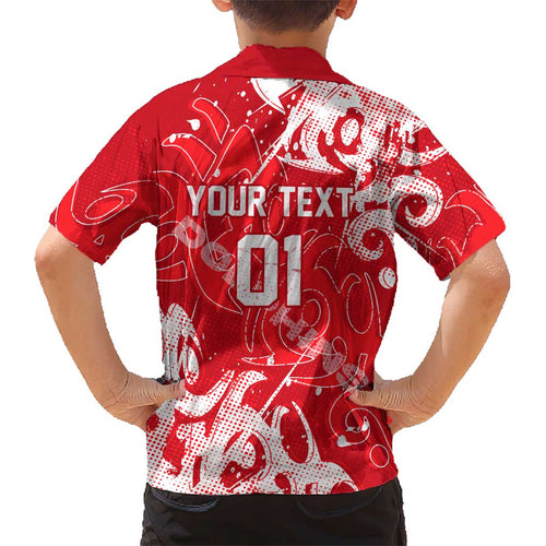 Personalized Dolphins Rugby Kid Hawaiian Shirt Urban Street Graffiti Style - Distressed Splatter Elements