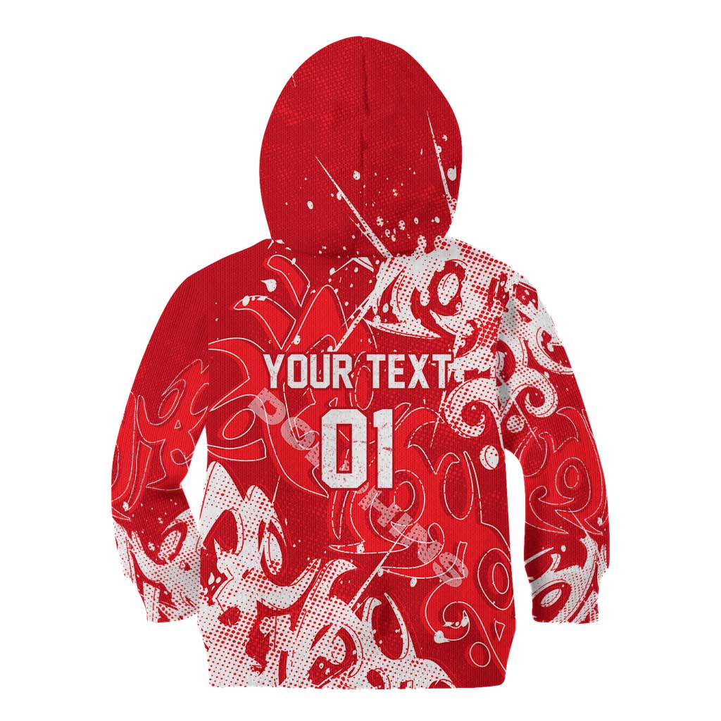 Personalized Dolphins Rugby Kid Hoodie Urban Street Graffiti Style - Distressed Splatter Elements