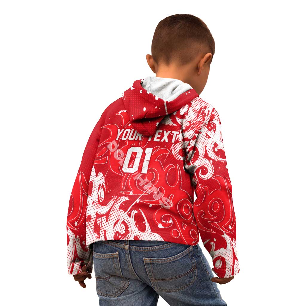 Personalized Dolphins Rugby Kid Hoodie Urban Street Graffiti Style - Distressed Splatter Elements