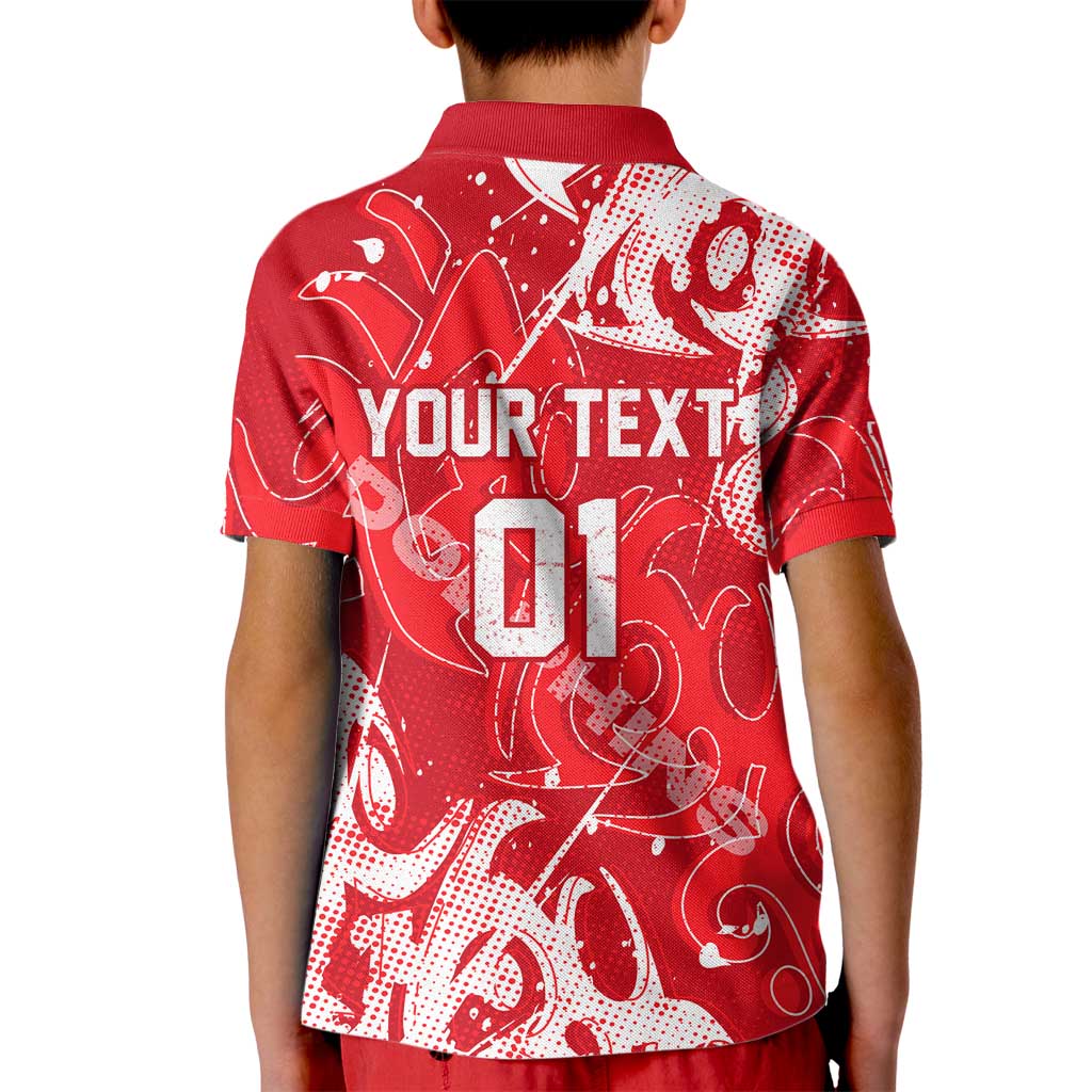 Personalized Dolphins Rugby Kid Polo Shirt Urban Street Graffiti Style - Distressed Splatter Elements
