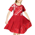 Personalized Dolphins Rugby Kid Short Sleeve Dress Urban Street Graffiti Style - Distressed Splatter Elements