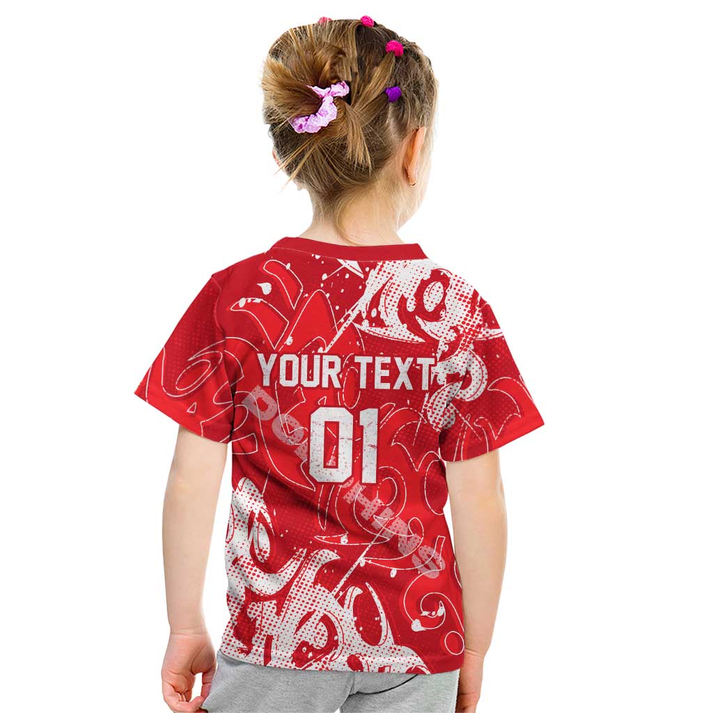 Personalized Dolphins Rugby Kid T Shirt Urban Street Graffiti Style - Distressed Splatter Elements