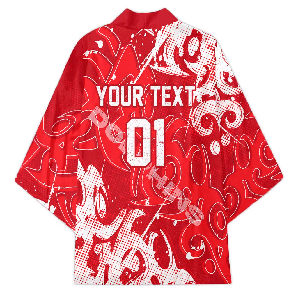 Personalized Dolphins Rugby Kimono Urban Street Graffiti Style - Distressed Splatter Elements