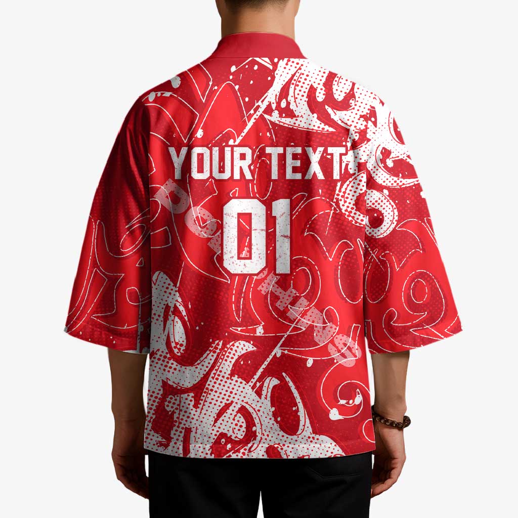 Personalized Dolphins Rugby Kimono Urban Street Graffiti Style - Distressed Splatter Elements
