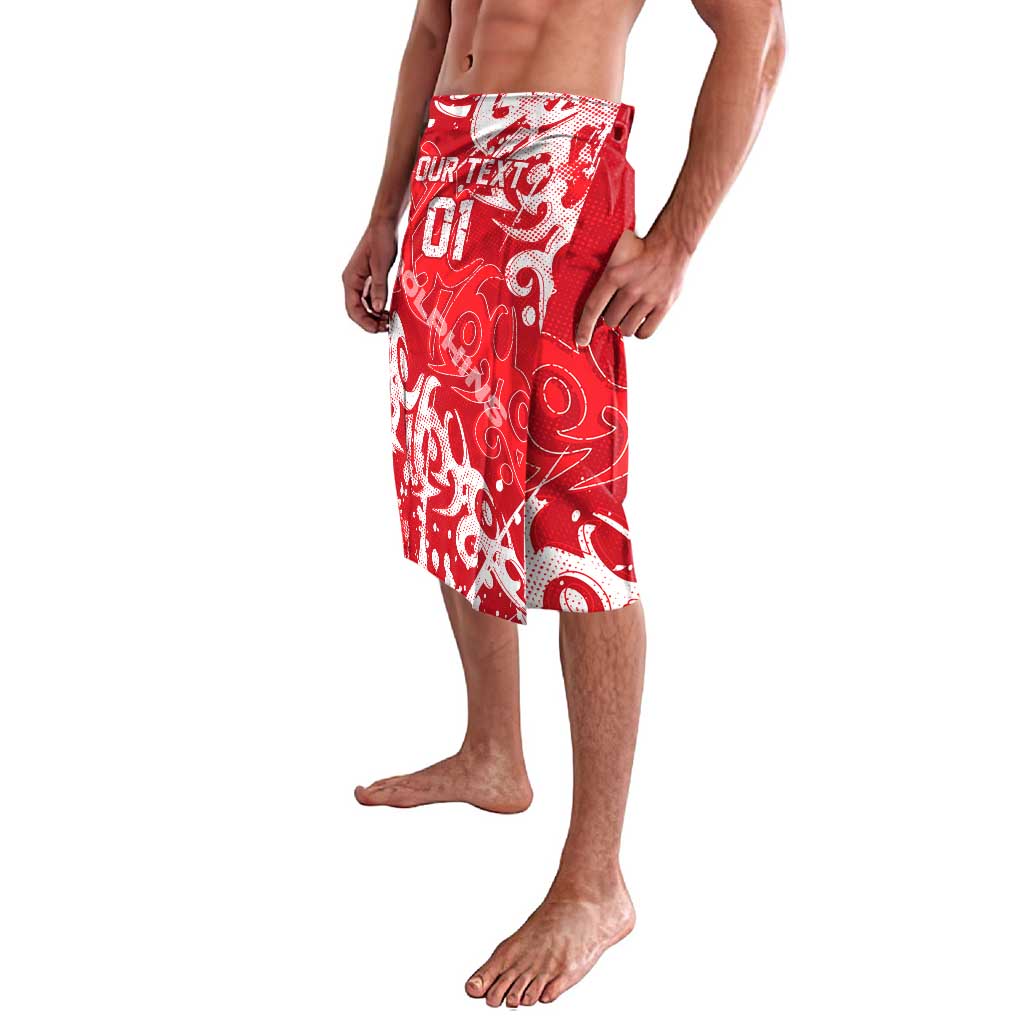 Personalized Dolphins Rugby Lavalava Urban Street Graffiti Style - Distressed Splatter Elements