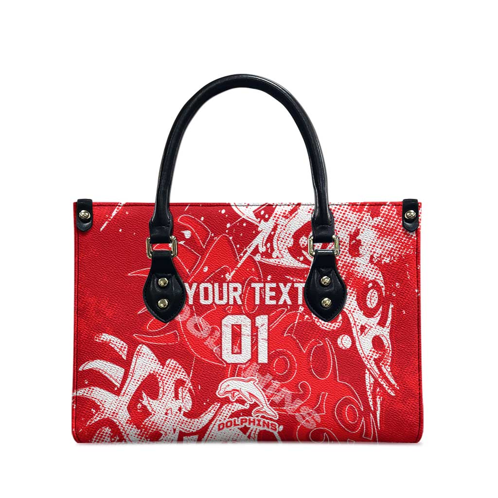 Personalized Dolphins Rugby Leather Bag Urban Street Graffiti Style - Distressed Splatter Elements