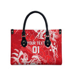 Personalized Dolphins Rugby Leather Bag Urban Street Graffiti Style - Distressed Splatter Elements