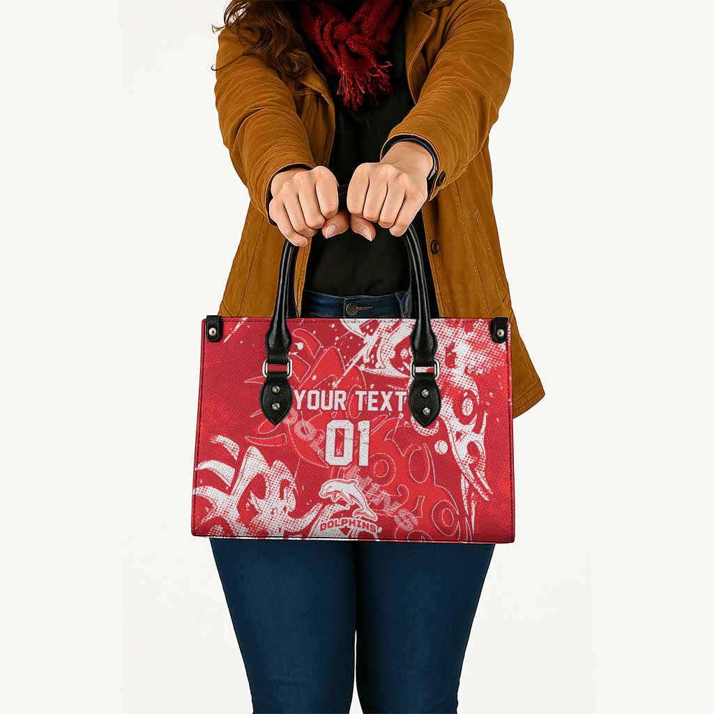 Personalized Dolphins Rugby Leather Bag Urban Street Graffiti Style - Distressed Splatter Elements
