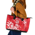 Personalized Dolphins Rugby Leather Tote Bag Urban Street Graffiti Style - Distressed Splatter Elements