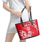 Personalized Dolphins Rugby Leather Tote Bag Urban Street Graffiti Style - Distressed Splatter Elements