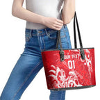 Personalized Dolphins Rugby Leather Tote Bag Urban Street Graffiti Style - Distressed Splatter Elements