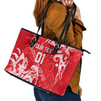Personalized Dolphins Rugby Leather Tote Bag Urban Street Graffiti Style - Distressed Splatter Elements