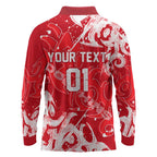 Personalized Dolphins Rugby Long Sleeve Polo Shirt Urban Street Graffiti Style - Distressed Splatter Elements