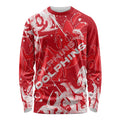 Personalized Dolphins Rugby Long Sleeve Shirt Urban Street Graffiti Style - Distressed Splatter Elements
