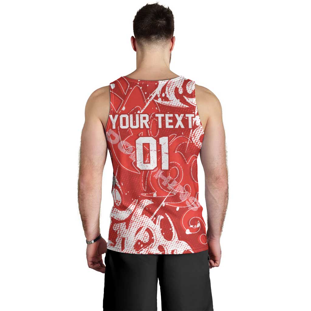Personalized Dolphins Rugby Men Tank Top Urban Street Graffiti Style - Distressed Splatter Elements
