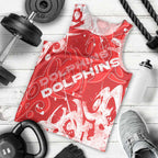 Personalized Dolphins Rugby Men Tank Top Urban Street Graffiti Style - Distressed Splatter Elements