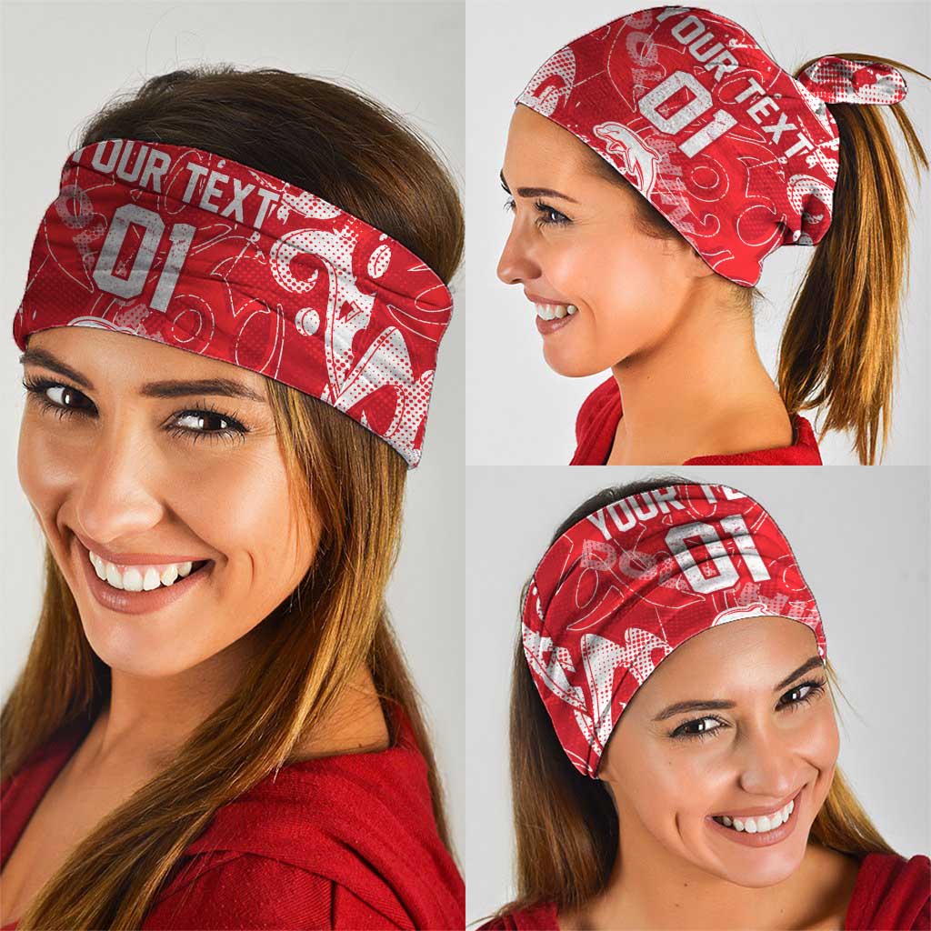 Personalized Dolphins Rugby Neck Gaiter Urban Street Graffiti Style - Distressed Splatter Elements