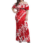 Personalized Dolphins Rugby Off Shoulder Maxi Dress Urban Street Graffiti Style - Distressed Splatter Elements