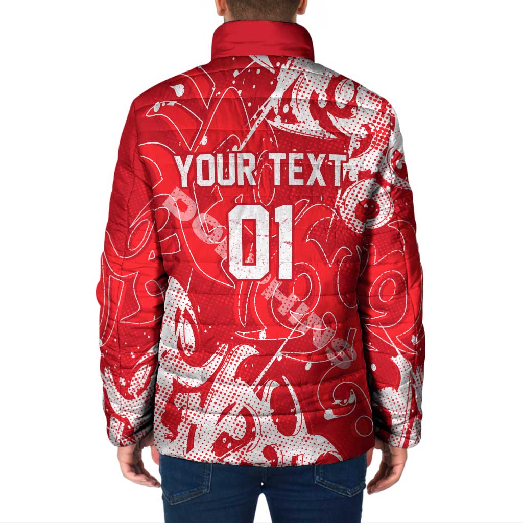 Personalized Dolphins Rugby Padded Jacket Urban Street Graffiti Style - Distressed Splatter Elements