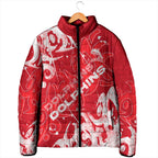Personalized Dolphins Rugby Padded Jacket Urban Street Graffiti Style - Distressed Splatter Elements