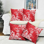 Personalized Dolphins Rugby Pillow Cover Urban Street Graffiti Style - Distressed Splatter Elements