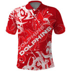 Personalized Dolphins Rugby Polo Shirt Urban Street Graffiti Style - Distressed Splatter Elements