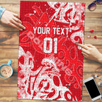 Personalized Dolphins Rugby Puzzle Urban Street Graffiti Style - Distressed Splatter Elements